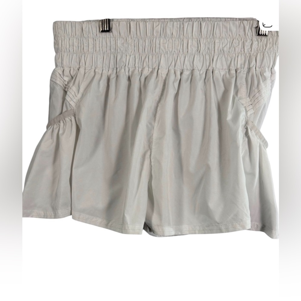 FP Movement Free People White Athletic Shorts Women Large Flowy Elastic Waist Li - Picture 2 of 9